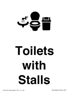Toilets: Stalls and Wash Basin with Sanitary Bin